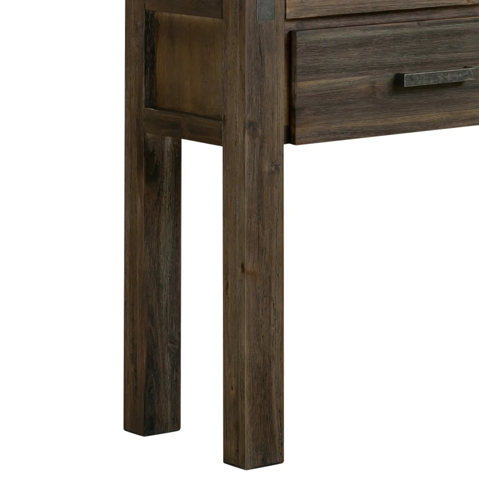 Hall Table 2 Storage Drawers Solid Acacia Wooden Frame Hallway in Chocolate Color - Image 6