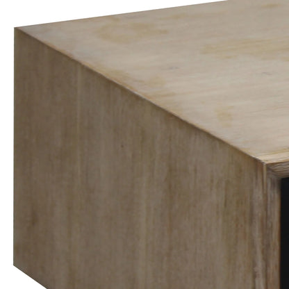 Lamp Table with 1 Storage Drawer Solid Wooden Frame in Silver Brush Colour - Image 2