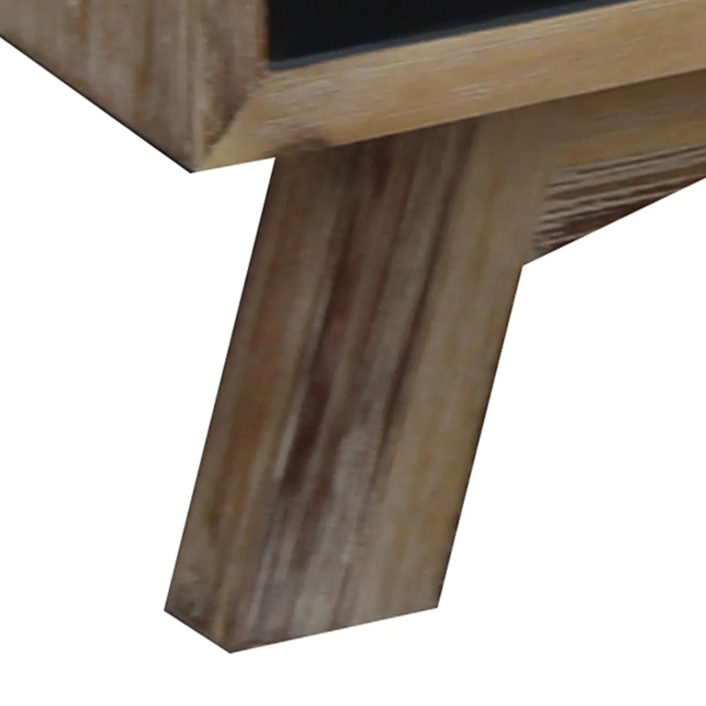 Lamp Table with 1 Storage Drawer Solid Wooden Frame in Silver Brush Colour - Image 4