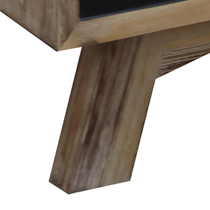 Lamp Table with 1 Storage Drawer Solid Wooden Frame in Silver Brush Colour - Image 4