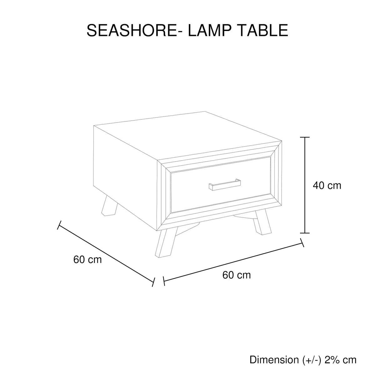 Lamp Table with 1 Storage Drawer Solid Wooden Frame in Silver Brush Colour - Image 5