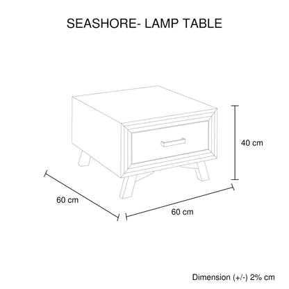 Lamp Table with 1 Storage Drawer Solid Wooden Frame in Silver Brush Colour - Image 5