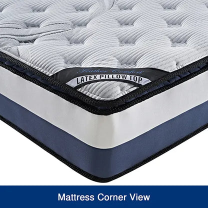 Single Mattress Latex Pillow Top Pocket Spring Foam Medium Firm Bed - Image 4