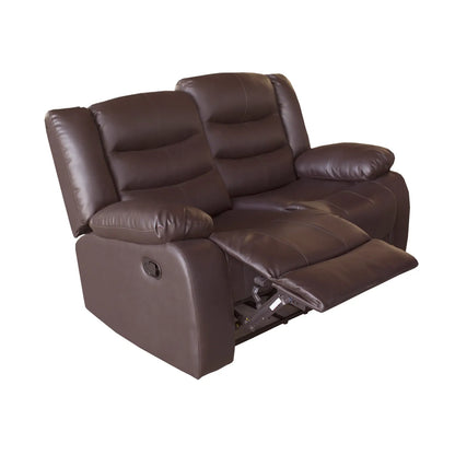 2 Seater Recliner Sofa In Faux Leather Lounge Couch in Brown - Image 2