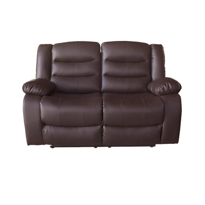 2 Seater Recliner Sofa In Faux Leather Lounge Couch in Brown - Image 3