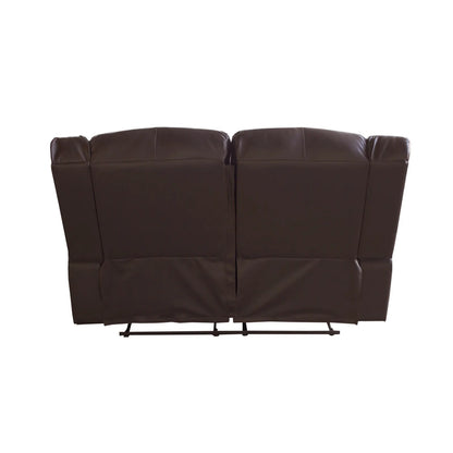 2 Seater Recliner Sofa In Faux Leather Lounge Couch in Brown - Image 4