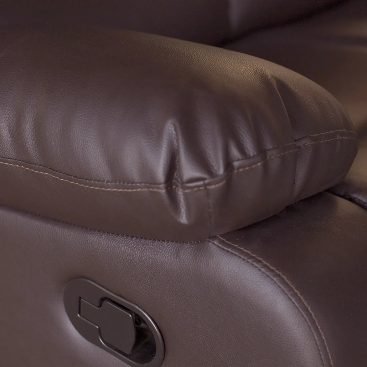 2 Seater Recliner Sofa In Faux Leather Lounge Couch in Brown - Image 8