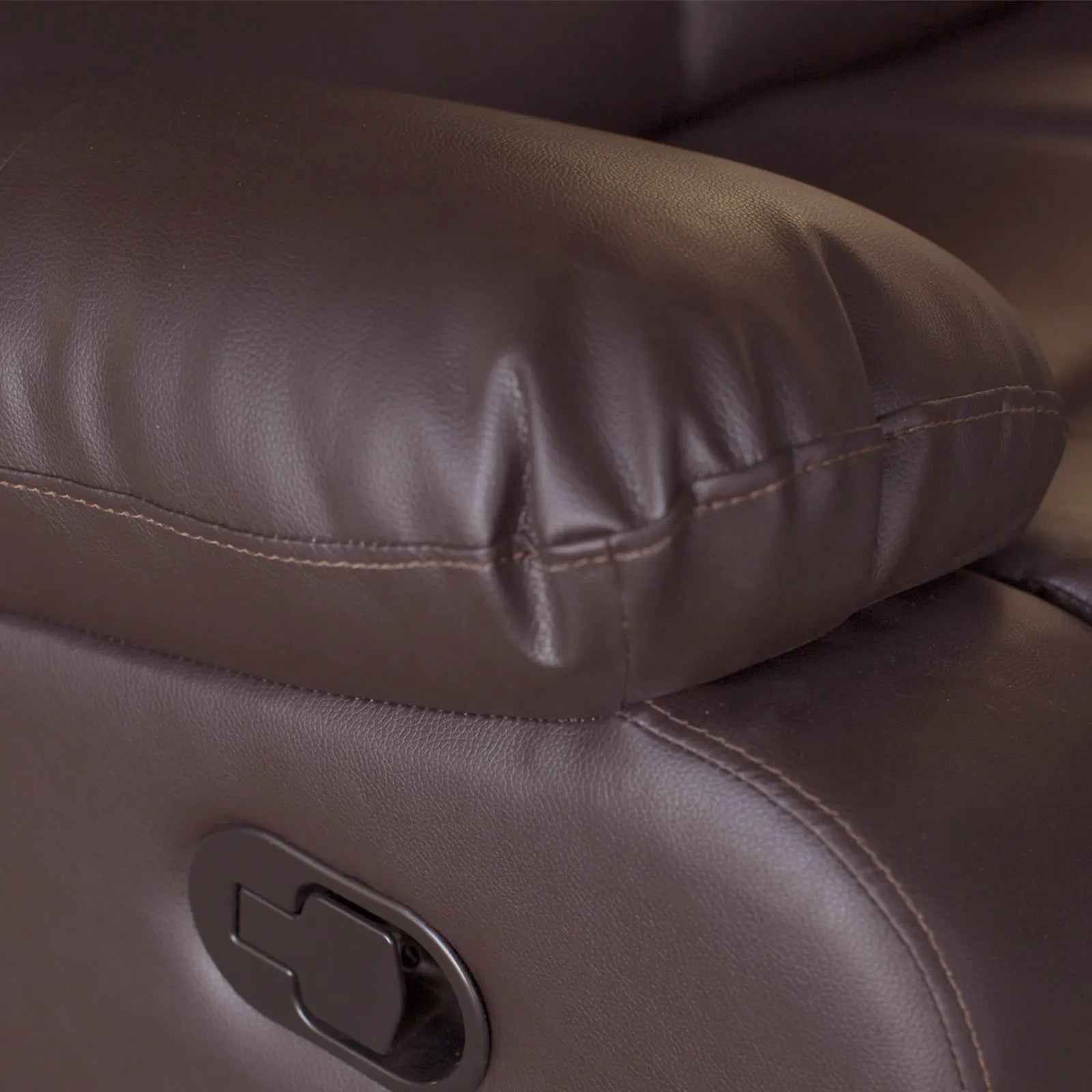 2 Seater Recliner Sofa In Faux Leather Lounge Couch in Brown - Image 8