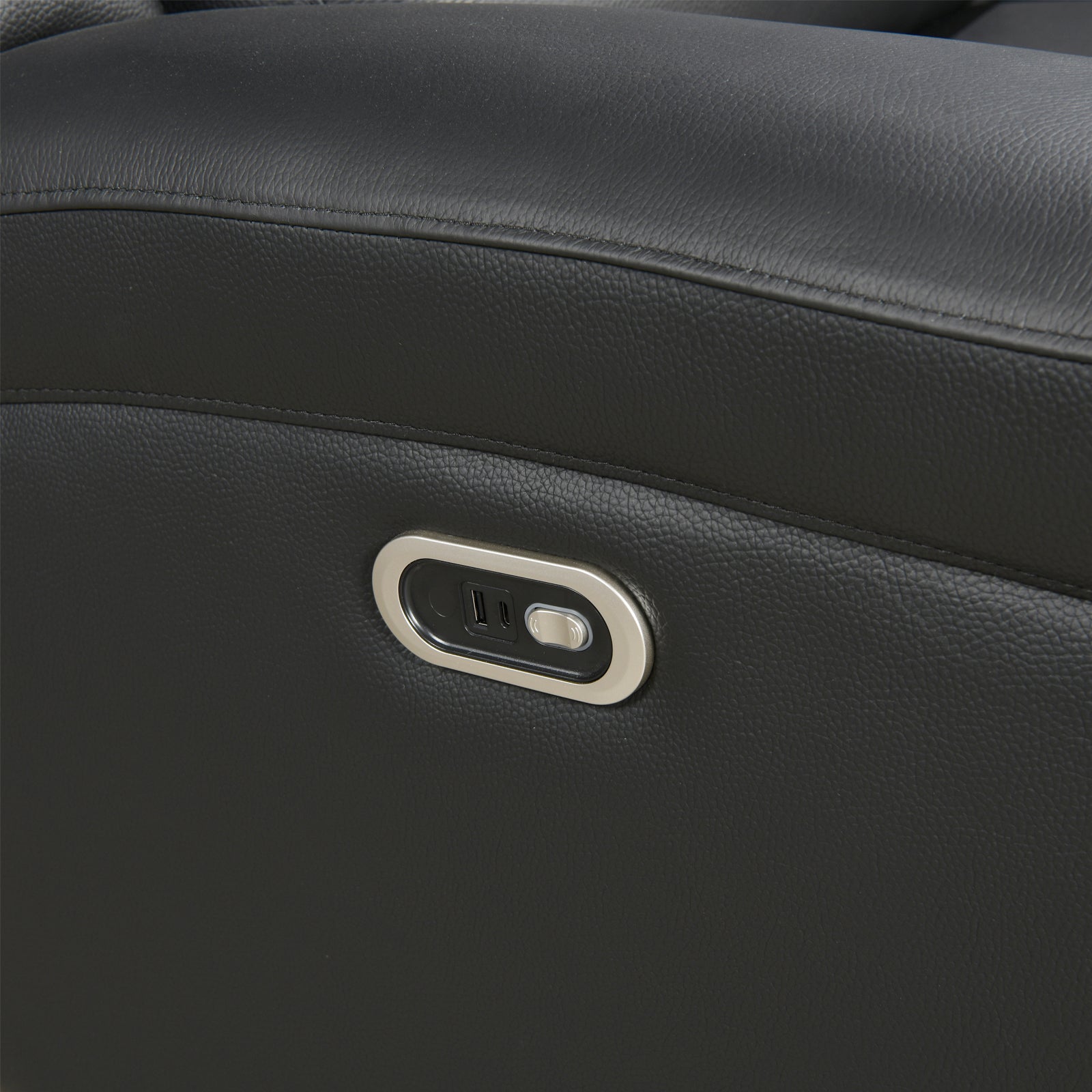 1 Seater Electric Leather/PVC Black Recliner - Image 3