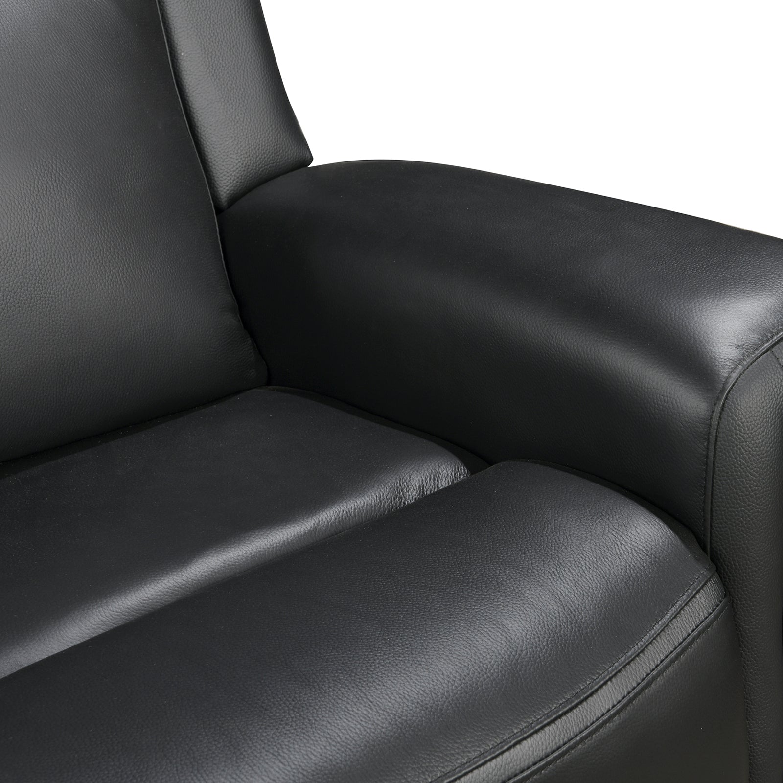 2 Seater Electric Leather/PVC Black Recliner - Image 3