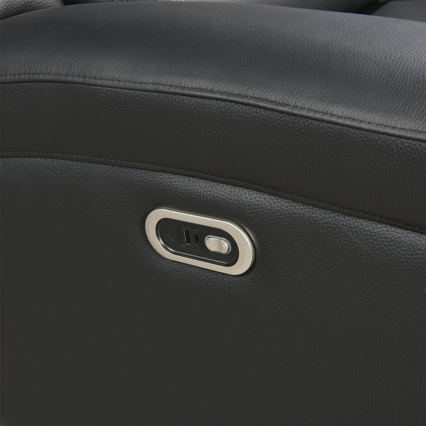 2 Seater Electric Leather/PVC Black Recliner - Image 4
