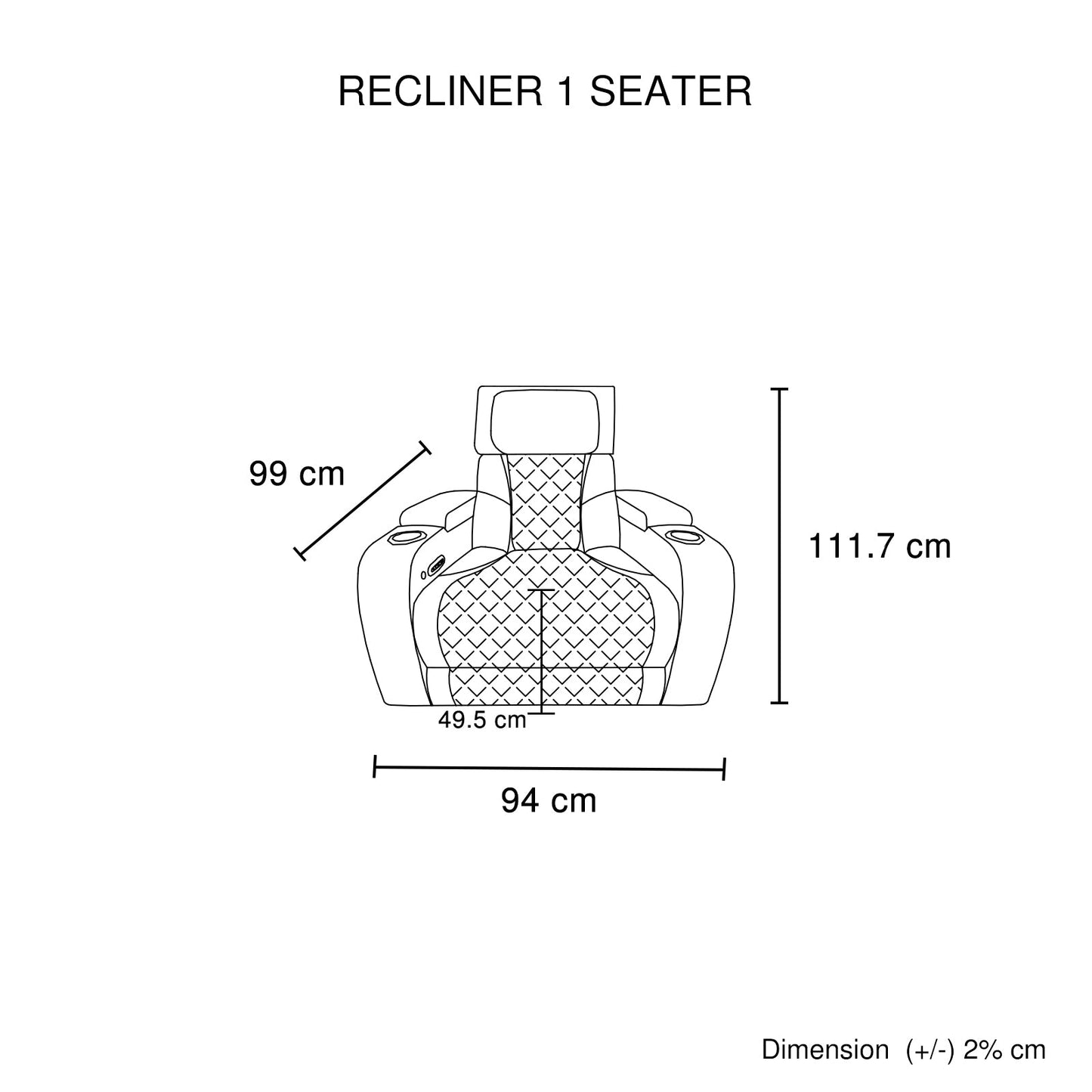 3-1-1 Seater Electric Air Leather Dark Grey Recliner Set - Image 8