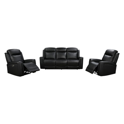 3-1-1 Seater Electric Leather/PVC Black Recliner Set - Image 2