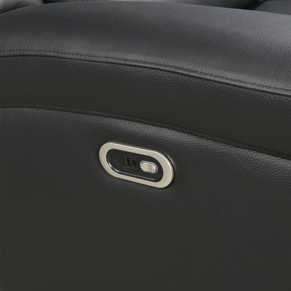 3-2 Seater Electric Leather/PVC Black Recliner Set - Image 8
