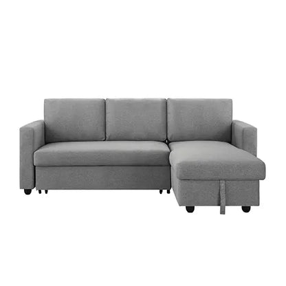 Murry 2 Seater Sofa Bed With Pull Out Storage Corner Lounge Set In Grey With Chaise - Image 4