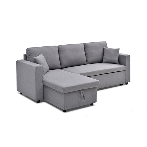 Multifunctional Sofa Bed Fabric Upholstery Chaise Section Comfy Cushions Armrests - Image 2