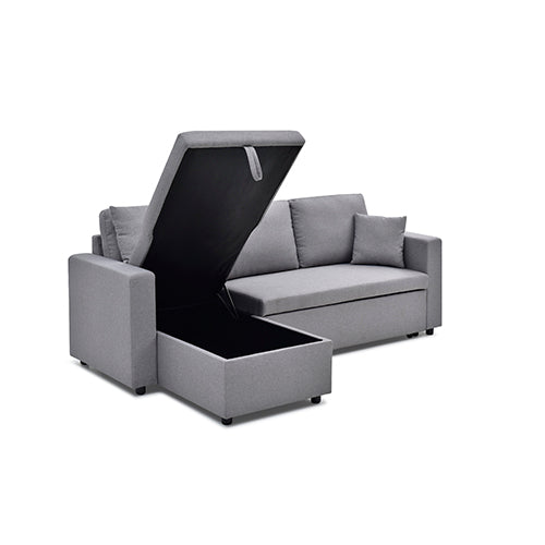 Multifunctional Sofa Bed Fabric Upholstery Chaise Section Comfy Cushions Armrests - Image 4
