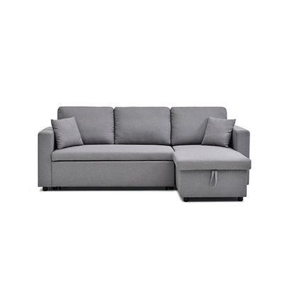 Multifunctional Sofa Bed Fabric Upholstery Chaise Section Comfy Cushions Armrests - Image 5