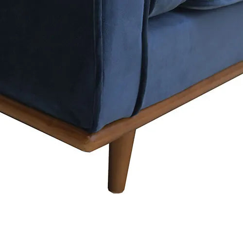 Single Seater Armchair Sofa Modern Lounge Accent Chair in Soft Blue Velvet with Wooden Frame - Image 6