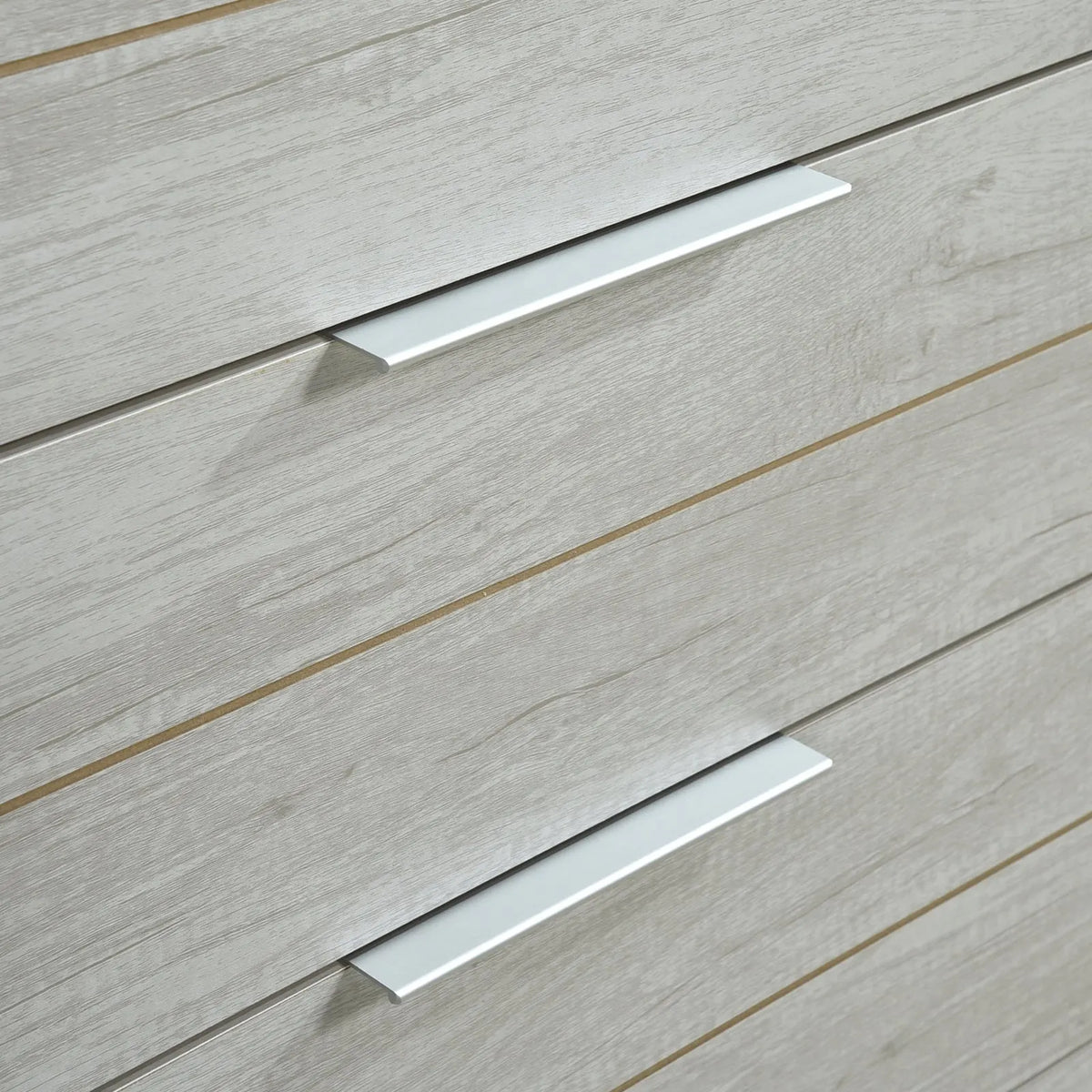 Tallboy with 5 Storage Drawers Natural Wood like MDF in White Ash Colour - Image 3