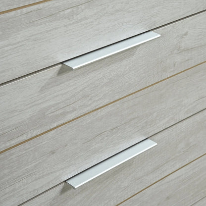 Tallboy with 5 Storage Drawers Natural Wood like MDF in White Ash Colour - Image 3