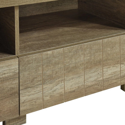 TV Cabinet 3 Storage Drawers with Shelf Natural Wood like MDF Entertainment Unit in Oak Colour - Image 5