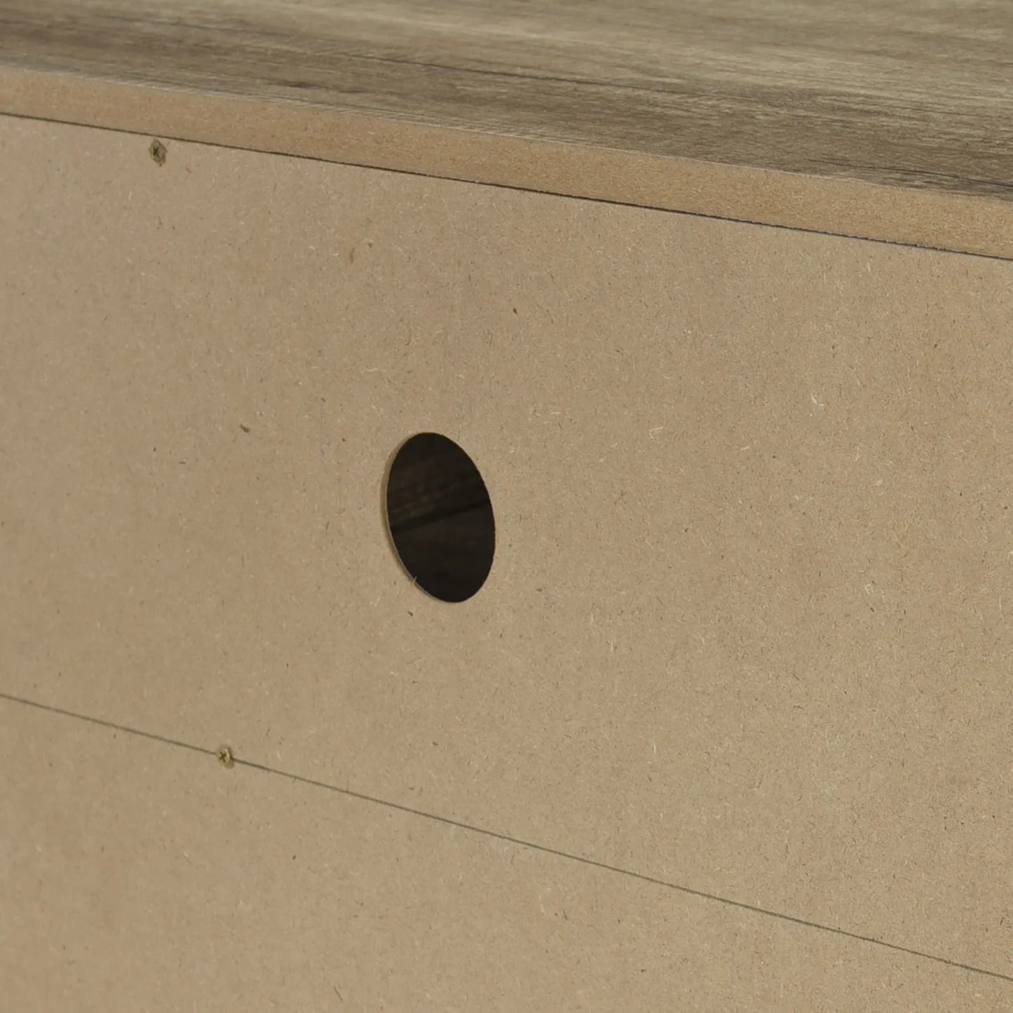 TV Cabinet 3 Storage Drawers with Shelf Natural Wood like MDF Entertainment Unit in Oak Colour - Image 6
