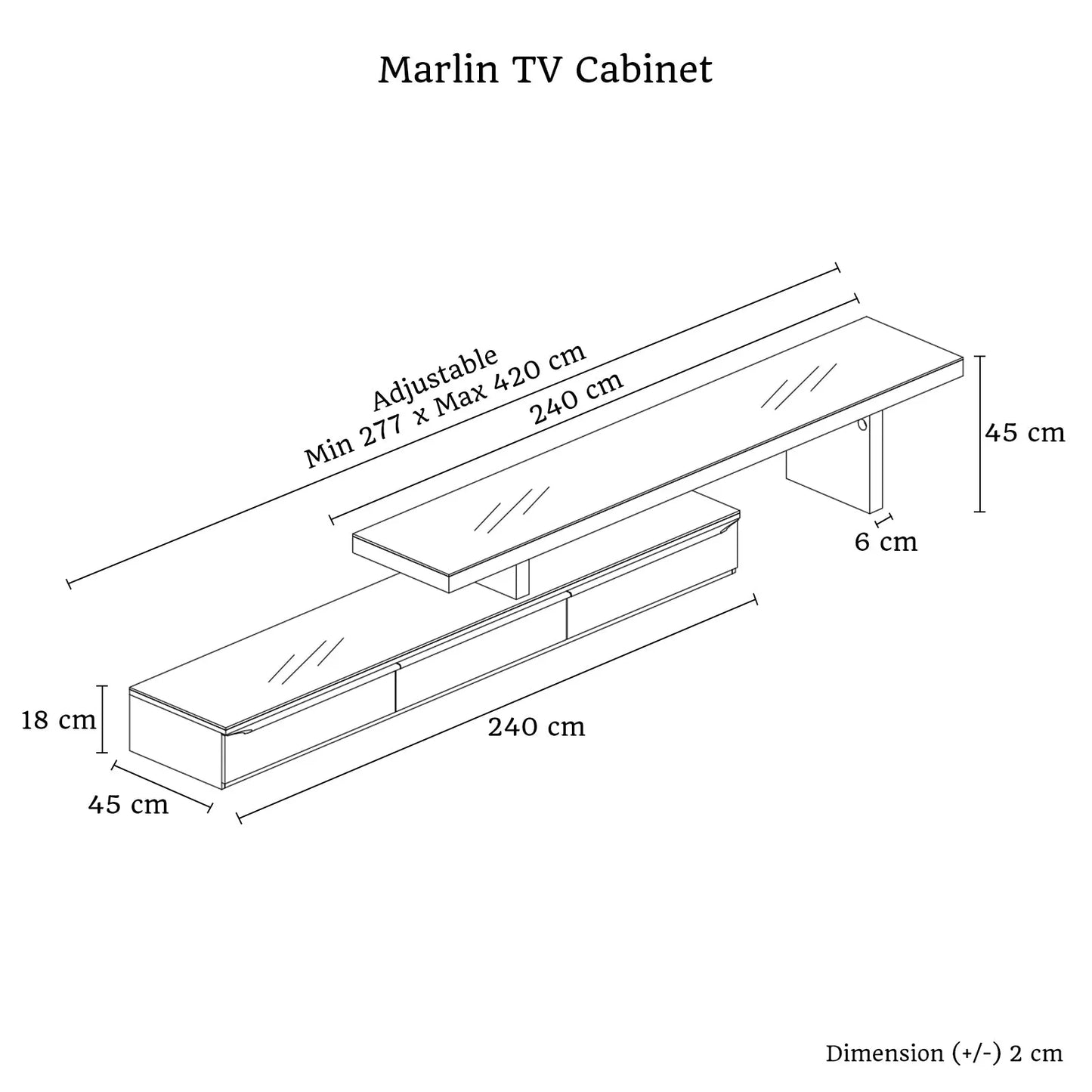 TV Cabinet with 3 Storage Drawers Extendable With Glossy MDF Entertainment Unit in Black Color - Image 7
