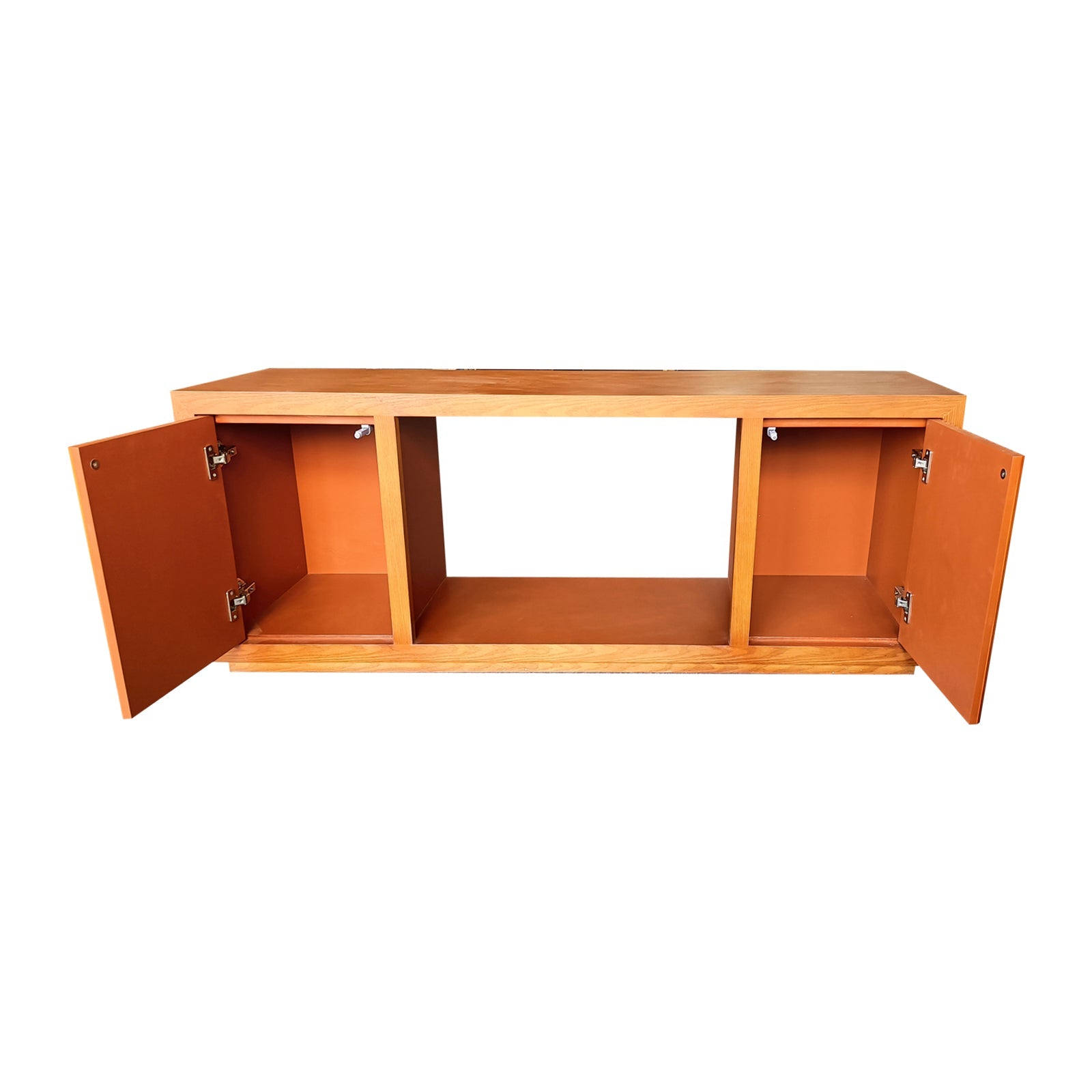 TV Cabinet MDF Brown Colour Two Sideboards Open Space - Image 4