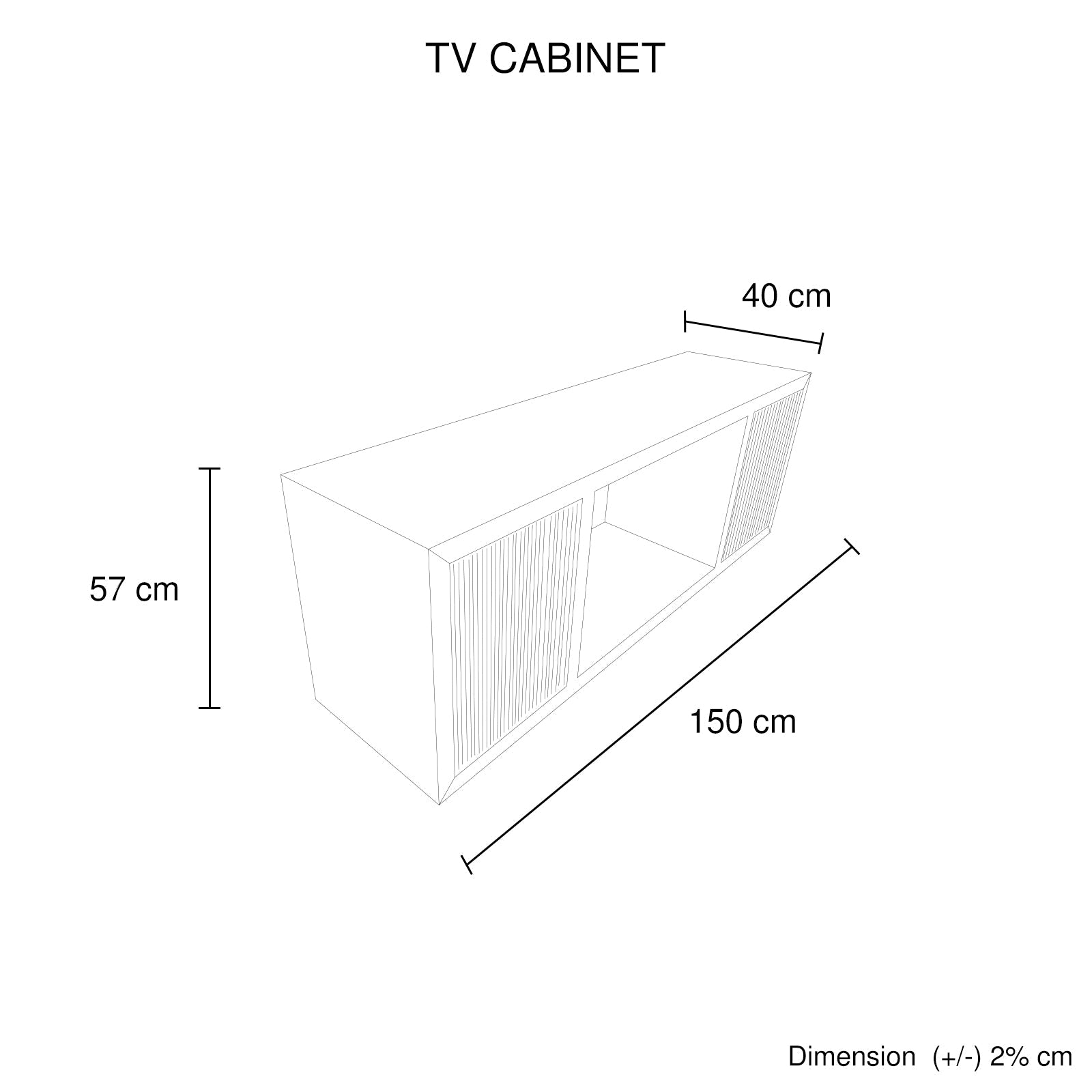 TV Cabinet MDF Brown Colour Two Sideboards Open Space - Image 7