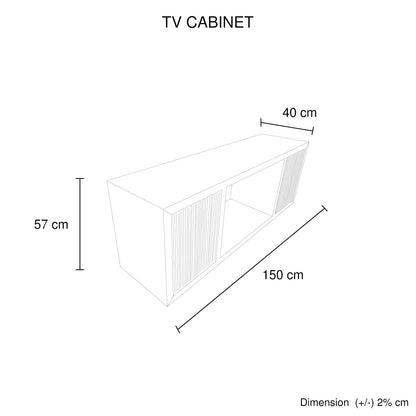 TV Cabinet MDF Brown Colour Two Sideboards Open Space - Image 7