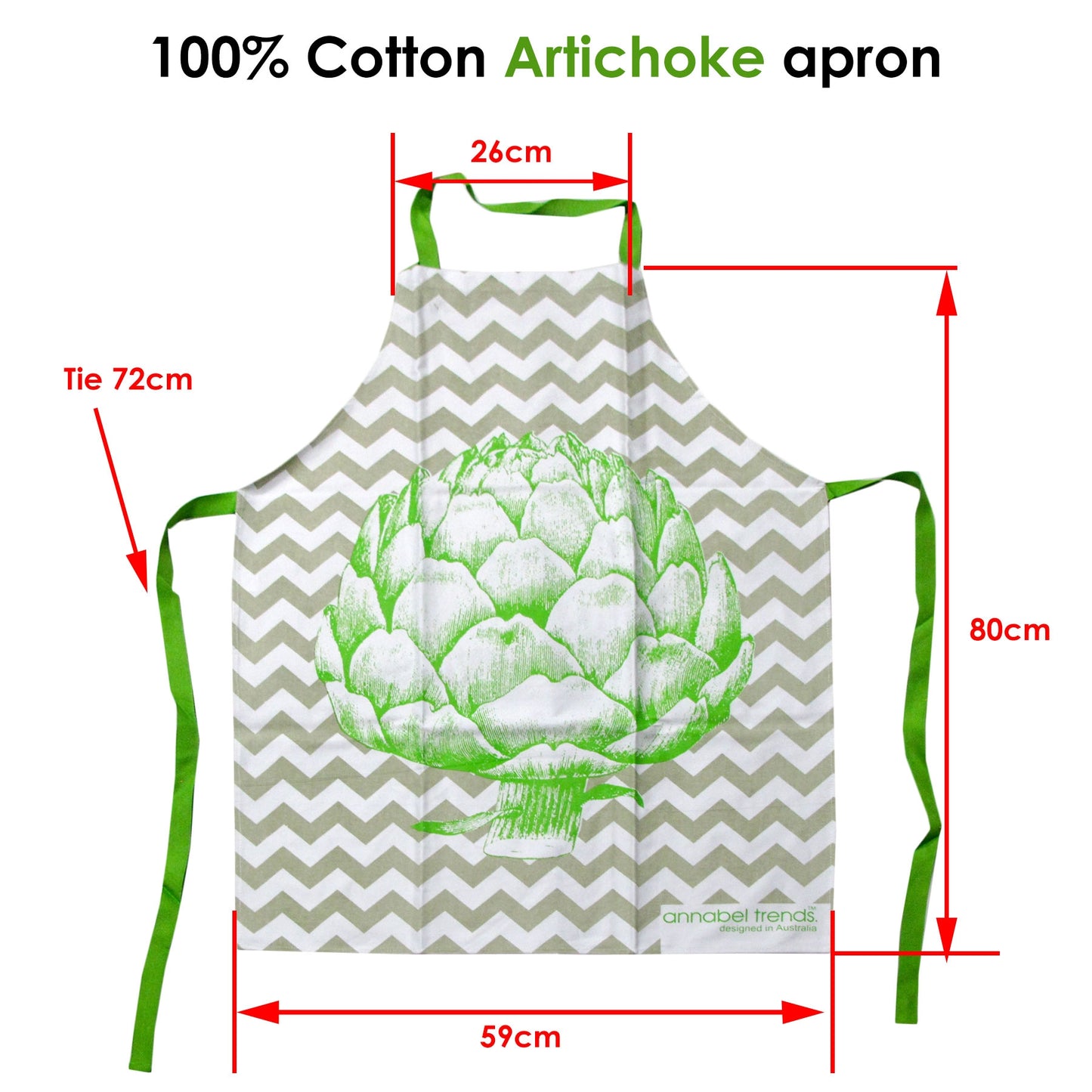Artichoke 100% Cotton Apron 59 x 80cm - Image 2