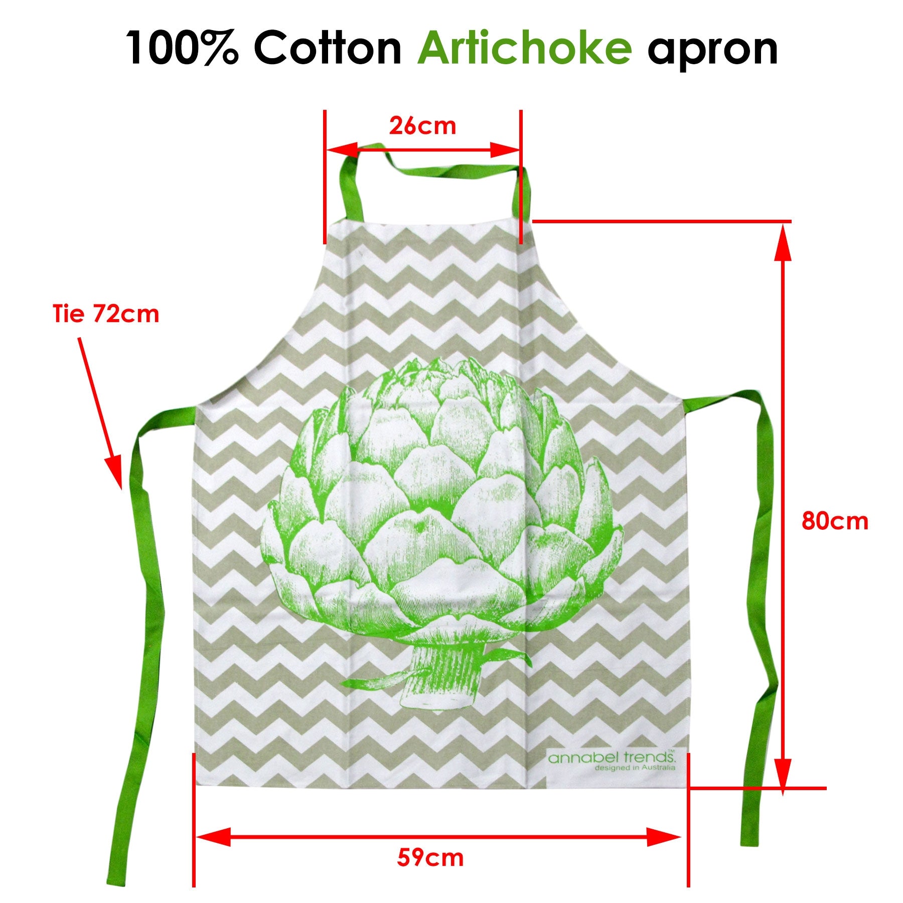 Artichoke 100% Cotton Apron 59 x 80cm - Image 2