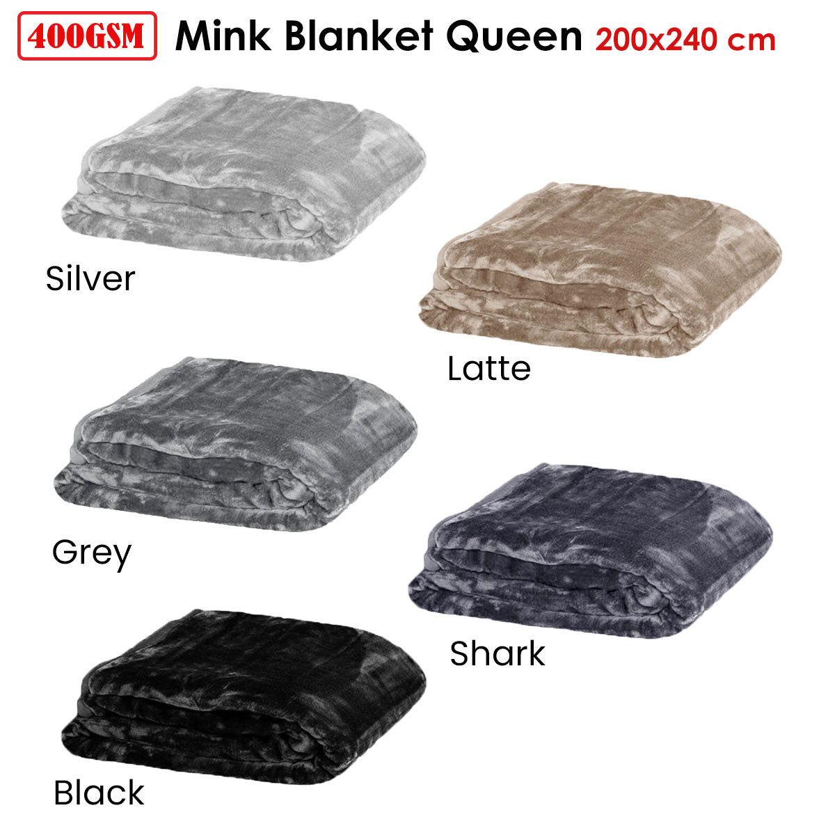 Soft Plain Faux Mink Blanket Queen Silver - Image 2