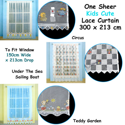One Piece Kids CuteSheer Lace Curtain Under The Sea Sailing Boat - Image 2