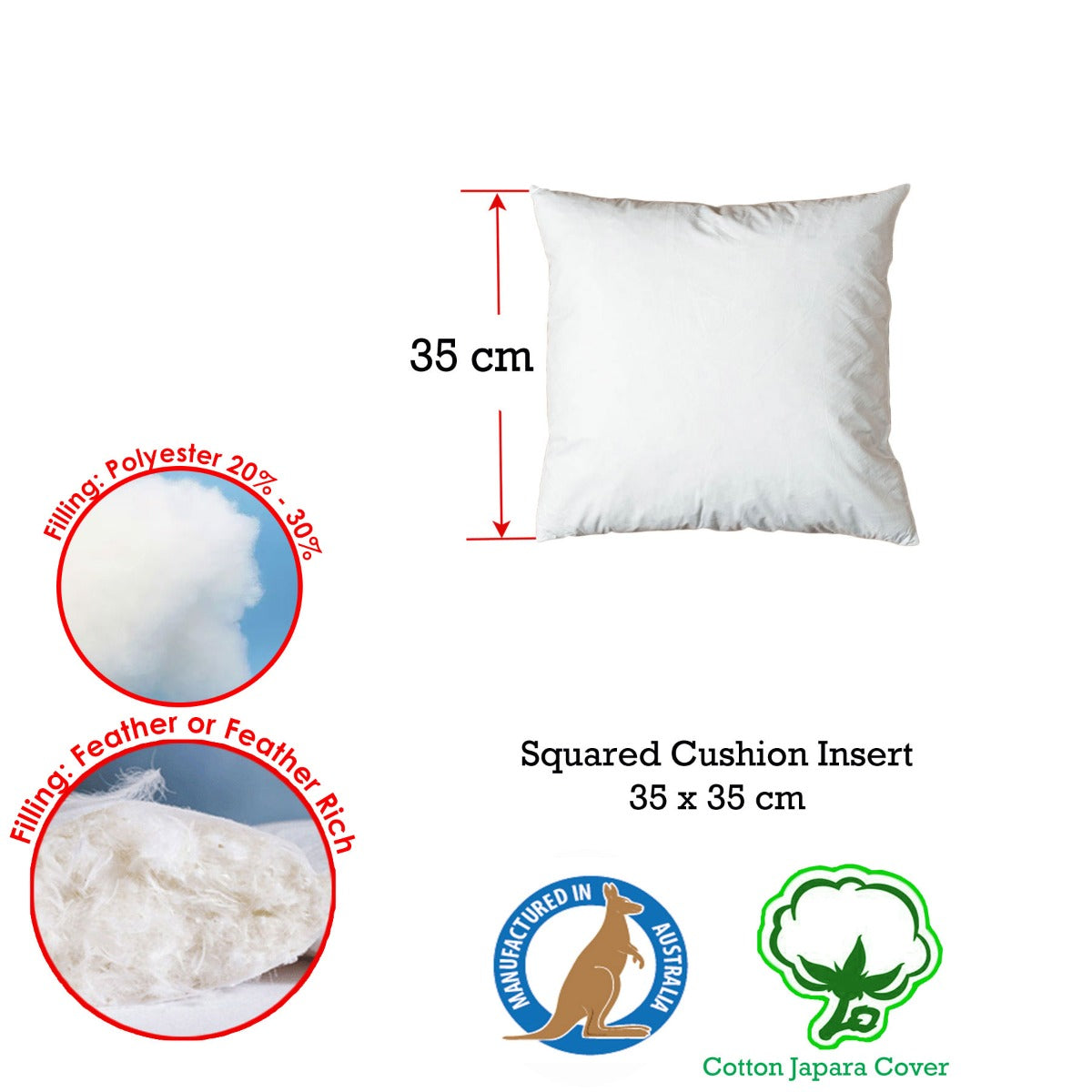 Duck Feather Rich Fill Cushion Inserter Square 35 x 35cm - Image 2