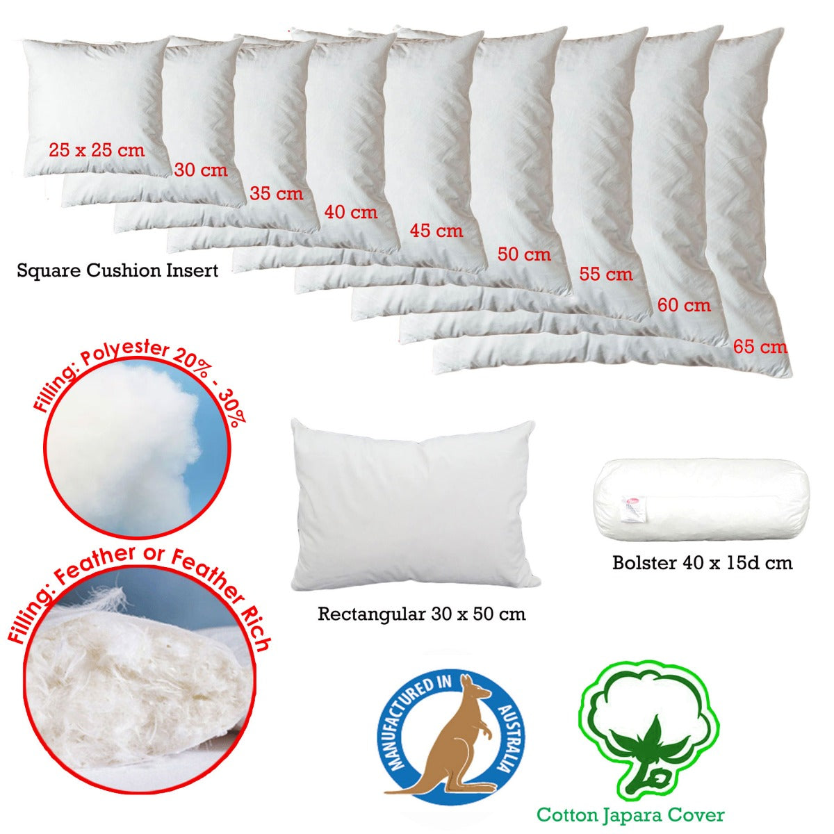 Duck Feather Rich Fill Cushion Inserter Square 35 x 35cm - Image 3
