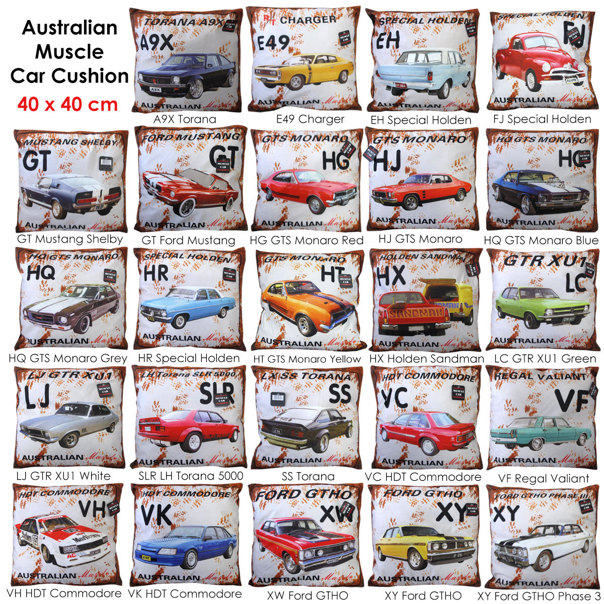 Australian Muscle Car Cushion VH HDT Comodore Red - Image 2