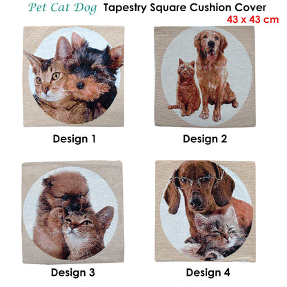 Tapestry Pet Cat Dog Square Cushion Cover Design 1 - Image 2