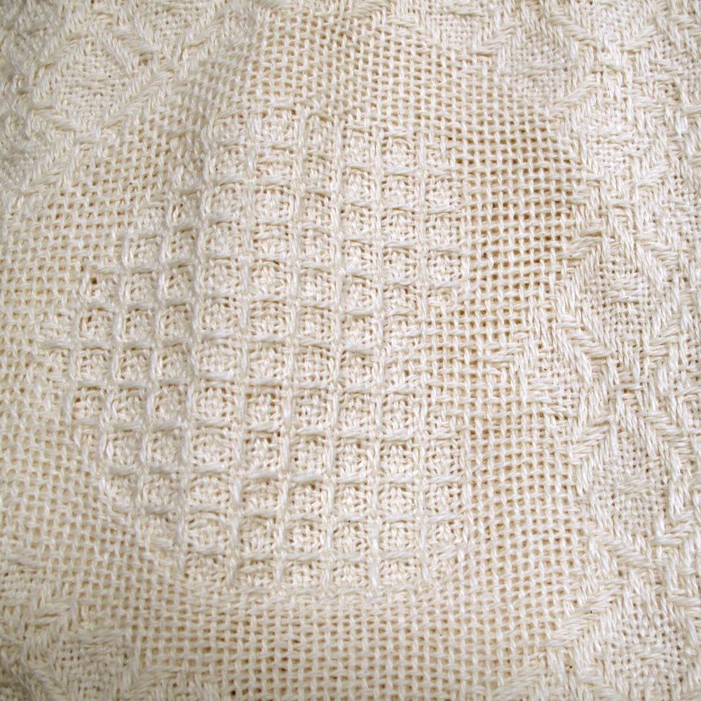 Cotton Knitted Cushion Cover Heart Natural - Image 2