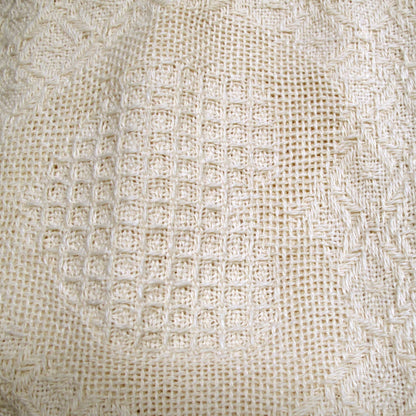 Cotton Knitted Cushion Cover Heart Natural - Image 2