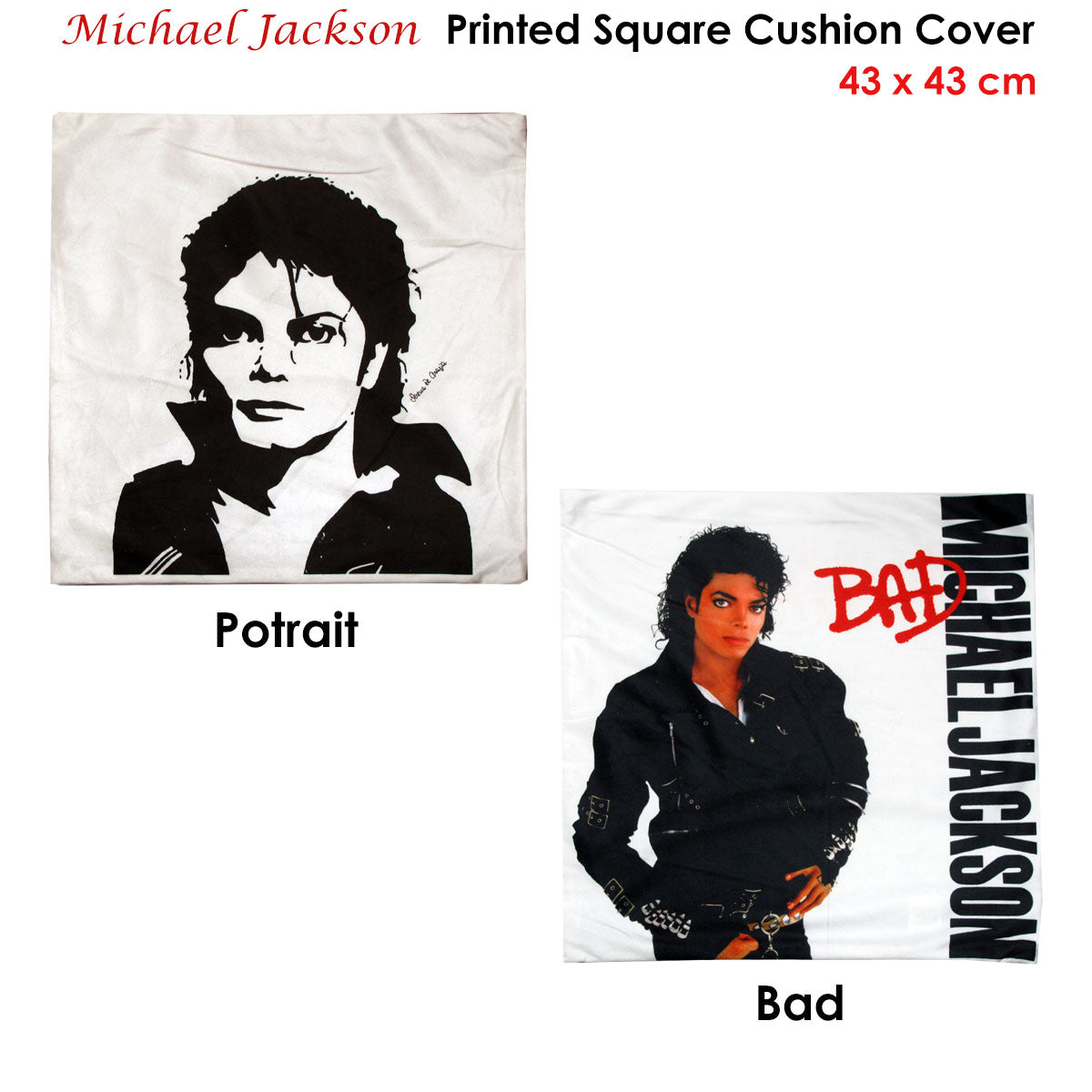 Michael Jackson Portrait Square Cushion Cover - Image 2