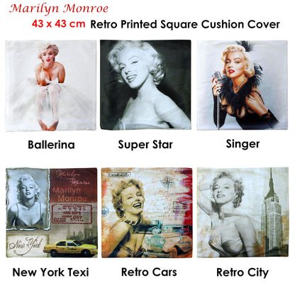 Marilyn Monroe Retro City Square Cushion Cover - Image 2