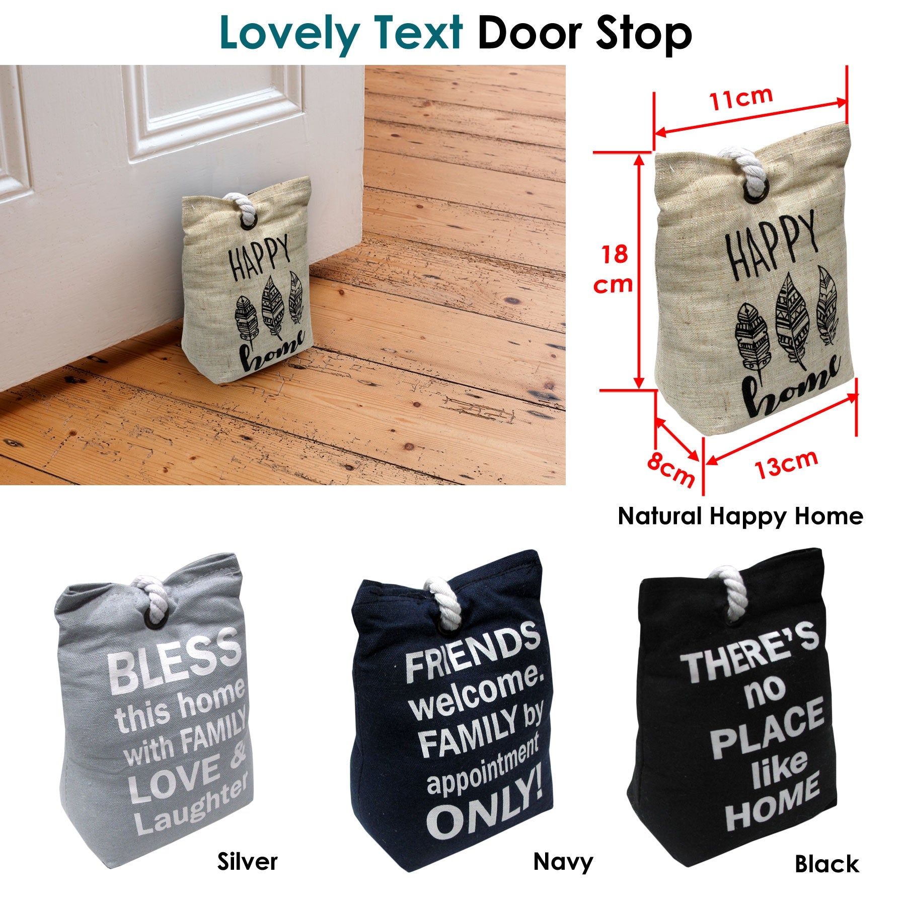 Door Stop Bag Navy Approx 0.98kg - Image 2