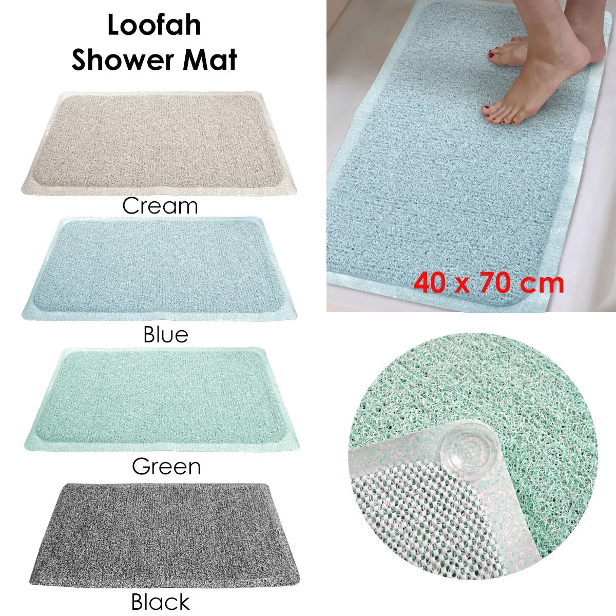 Loofah Shower Mat Cream - Image 2