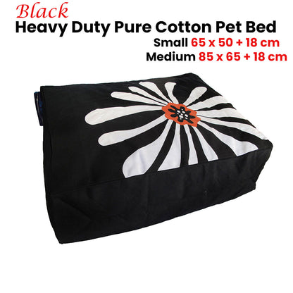 Heavy Duty Pure Cotton Pet Dog Bed Cover Small Black - Image 2