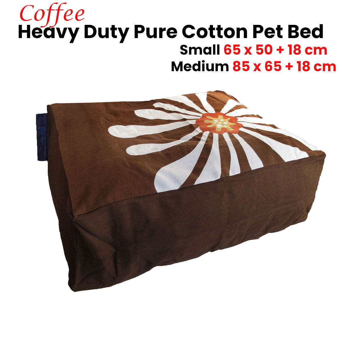 Heavy Duty Pure Cotton Pet Dog Bed Cover Small Coffee - Image 2