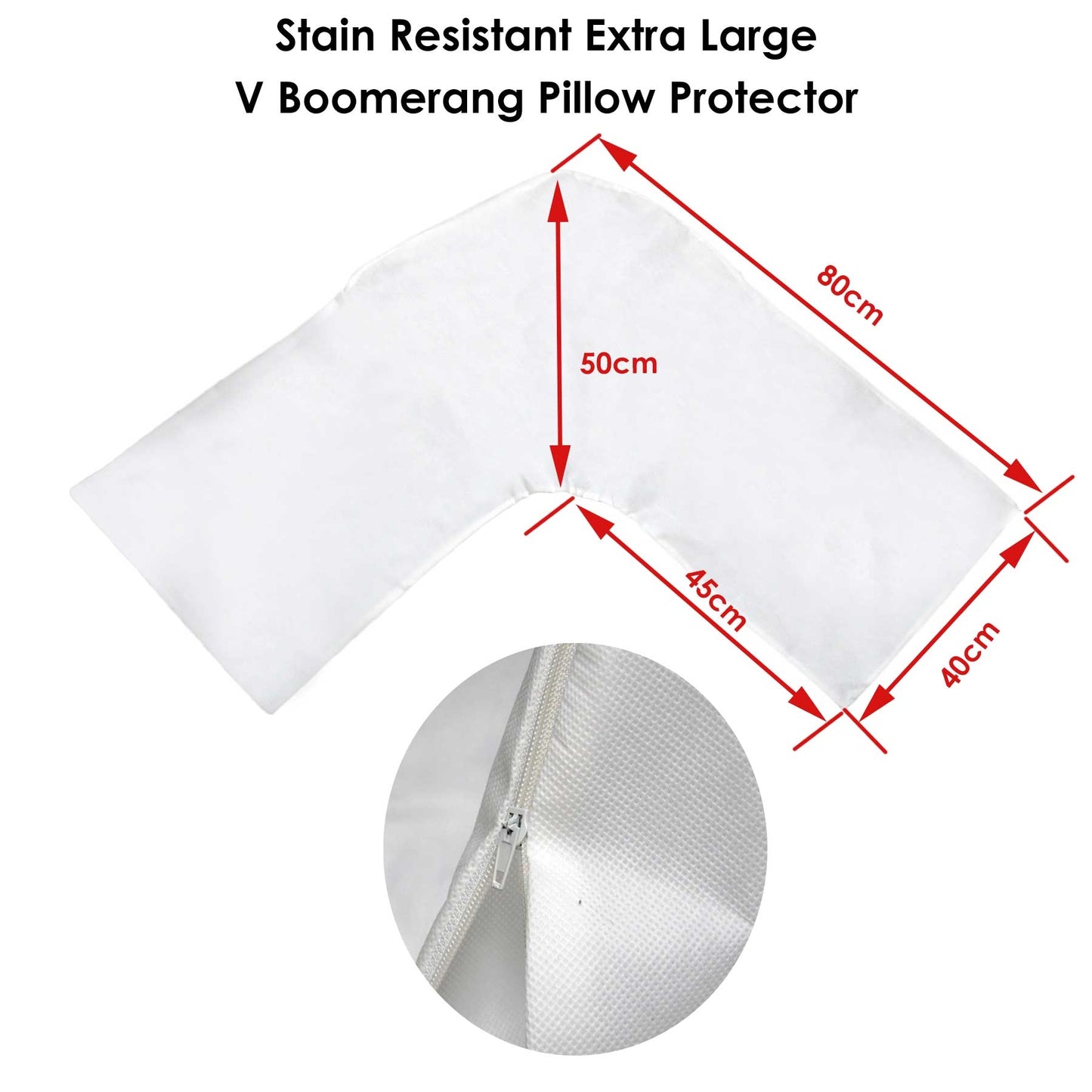 Stain Resistant Extra Large V Boomerang Pillow Protector - Image 2