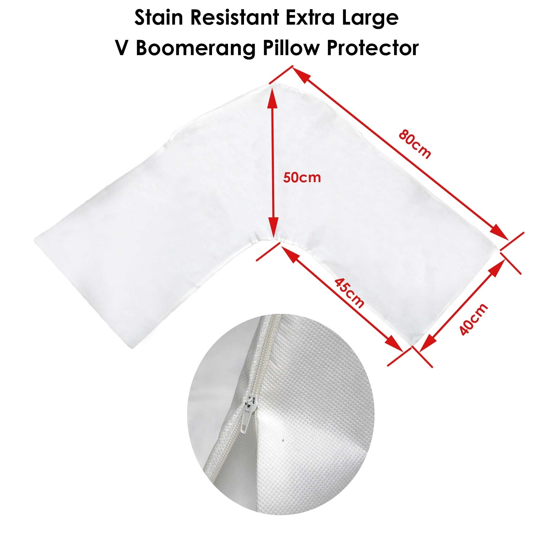 Stain Resistant Extra Large V Boomerang Pillow Protector - Image 2