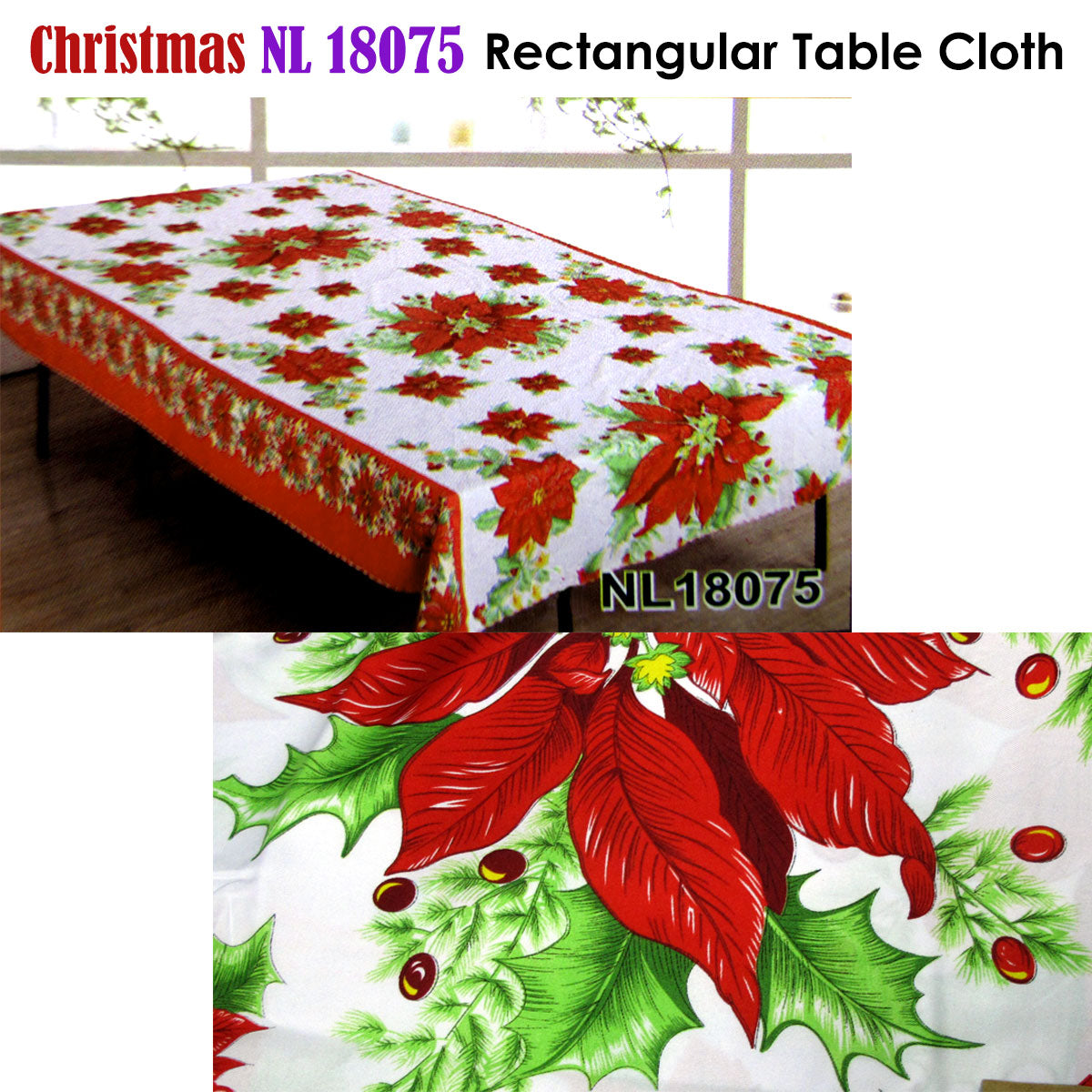 Christmas Rectangular Table Cloth NL18075 150x300cm - Image 2